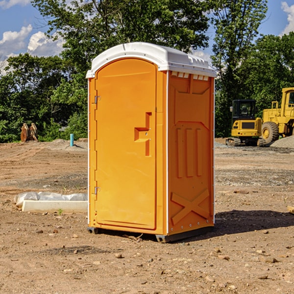 how often are the portable restrooms cleaned and serviced during a rental period in Tippah County Mississippi